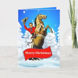 ヴィンテージウエスタンカウボーイアリーホースクリスメリータム カード