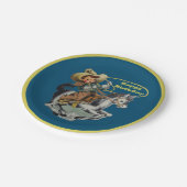 ヴィンテージウエスタンカウボーイキッドホースロープ誕生日 ペーパープレート (アングル)