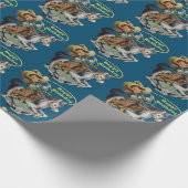 ヴィンテージウエスタンカウボーイキッドホースロープ誕生日 ラッピングペーパー (角)