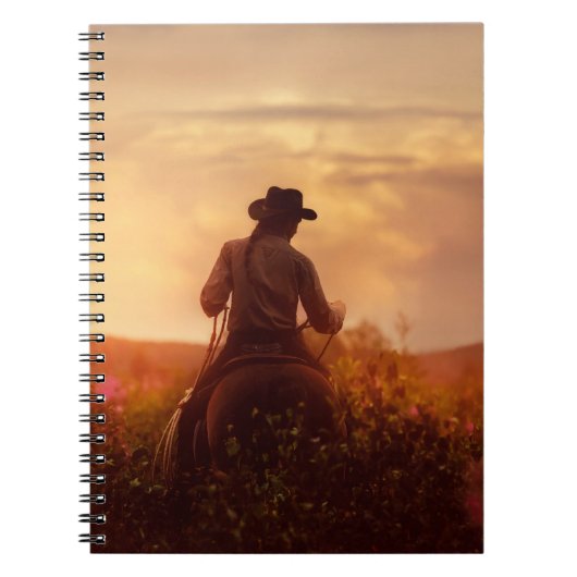 ヴィンテージウエスタンカウボーイポートレート ノートブック (正面)