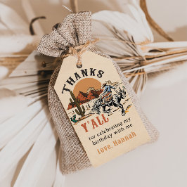 ヴィンテージウエスタンカウボーイロデオ誕生日ギフトラベル ギフトタグ