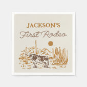 ヴィンテージウエスタンカウボーイロデオ1stバースデーナプキンズ スタンダードカクテルナプキン (正面)