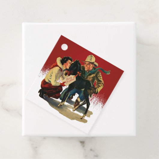 ヴィンテージウエスタンカウボーイ女性のカーボーイホースクリスマス フェイバータグ (インサイチュ)