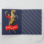 ヴィンテージウエスタンカウボーイ飼育馬誕生日 カード (内部)