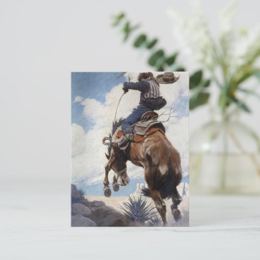 ヴィンテージウエスタンカウボーイ、バッキング、NCワイス ポストカード (スタンド正面)