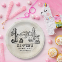 ヴィンテージウエスタンカントリーカウボーイロデオ誕生日 ペーパープレート