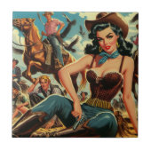 ヴィンテージウエスタンカントリーガール タイル (正面)