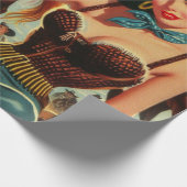 ヴィンテージウエスタンカントリーガール ラッピングペーパー (角)