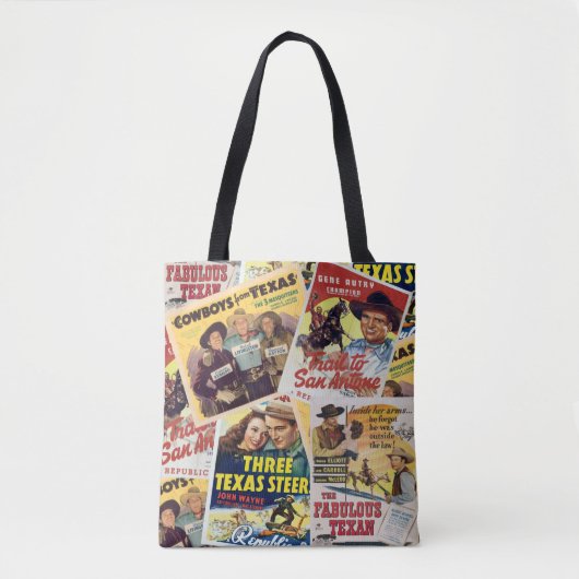 ヴィンテージウエスタンテキサス州ムービーポスタープリント2トート トートバッグ (正面)