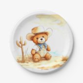 ヴィンテージウエスタンデライトカウボーイベビーシャワー ペーパープレート (正面)