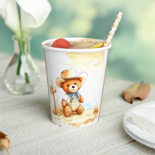 ヴィンテージウエスタンデライトカウボーイベビーシャワー 紙コップ (インサイチュ)