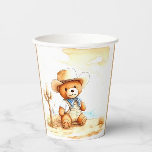 ヴィンテージウエスタンデライトカウボーイベビーシャワー 紙コップ (正面)