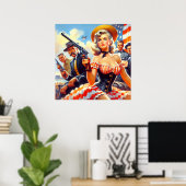 ヴィンテージウエスタンパルプガール ポスター (ホームオフィス)