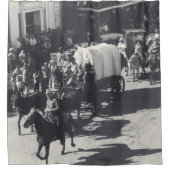 ヴィンテージウエスタンヒューストンTxロデオパレードトレイルライド シャワーカーテン (正面)