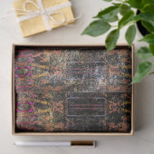 ヴィンテージウエスタンブラックブラウンパープルのテクスチャパターン 薄葉紙 (ギフト)