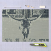 ヴィンテージウエスタンブルスカルグリーンオール素朴ド 薄葉紙 (クラフト)