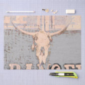 ヴィンテージウエスタンブルスカルグレイ素朴 薄葉紙 (クラフト)