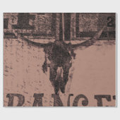 ヴィンテージウエスタンブルスカルブラウンオールドカントリー ラッピングペーパー (フラット)