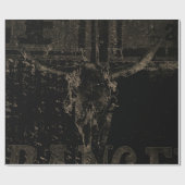 ヴィンテージウエスタンブルスカルブラック動揺して ラッピングペーパー (フラット)