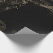 ヴィンテージウエスタンブルスカルブラック動揺して ラッピングペーパー (角)