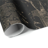 ヴィンテージウエスタンブルスカルブラック動揺して ラッピングペーパー (ロールコーナー)