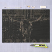 ヴィンテージウエスタンブルスカルブラック動揺して 薄葉紙 (クラフト)