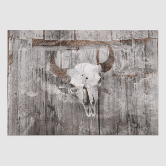 ヴィンテージウエスタンブルスカル動揺してカントリーバーン 薄葉紙 (正面)