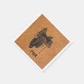 ヴィンテージウエスタンホースサドルモノグラム スタンダードカクテルナプキン (角)