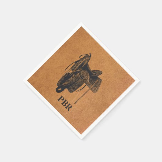 ヴィンテージウエスタンホースサドルモノグラム スタンダードカクテルナプキン (角)