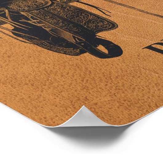 ヴィンテージウエスタンホースサドルモノグラム ポスター (角)