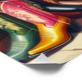 ヴィンテージウエスタンレトロ女性のカーボーイブートショッピング ポスター (コーナー)