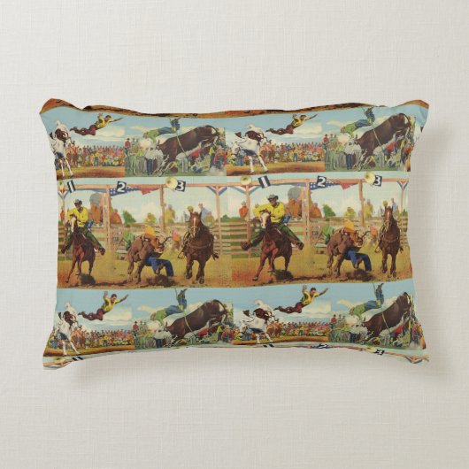 ヴィンテージウエスタンロデオイベントカウボーイズホーズブルズ  アクセントクッション (正面)