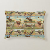 ヴィンテージウエスタンロデオイベントカウボーイズホーズブルズ アクセントクッション (裏面)