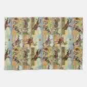 ヴィンテージウエスタンロデオイベントカウボーイズホーズブルズ キッチンタオル (横)