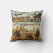 ヴィンテージウエスタンロデオイベントカウボーイズホーズブルズ クッション (裏面)