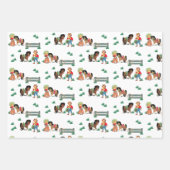 ヴィンテージウエスタンロデオイベントカウボーイ女性のカーボーイ ラッピングペーパーシート (正面3)