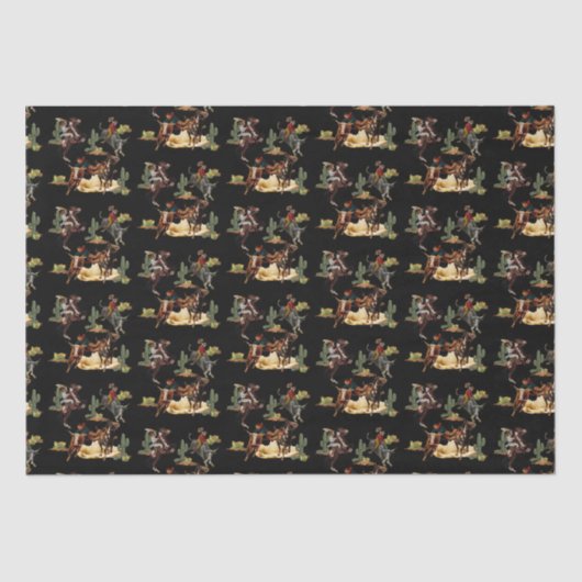 ヴィンテージウエスタンロデオイベントカウボーイ女性のカーボーイ 薄葉紙 (正面)