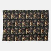 ヴィンテージウエスタンロデオイベント女性のカーボーイカウボーイ キッチンタオル (横)