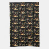 ヴィンテージウエスタンロデオイベント女性のカーボーイカウボーイ キッチンタオル (縦)