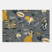 ヴィンテージウエスタンワイルドウェストイエローストーンカウボーイギフト ラッピングペーパーシート (正面2)