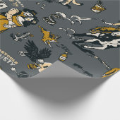 ヴィンテージウエスタンワイルドウェストイエローストーンカウボーイギフト ラッピングペーパー (角)