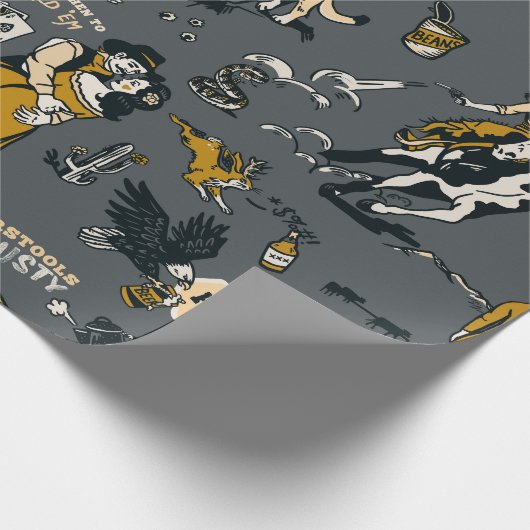 ヴィンテージウエスタンワイルドウェストイエローストーンカウボーイギフト ラッピングペーパー (角)