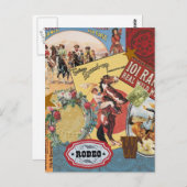 ヴィンテージウエスタン女性のカーボーイはがき ポストカード (正面/裏面)