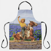 ヴィンテージウエスタン女性のカーボーイオンホースなびく(L) エプロン (正面)
