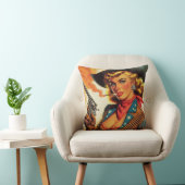 ヴィンテージウエスタン女性のカーボーイピン留め クッション (椅子)