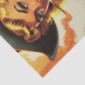 ヴィンテージウエスタン女性のカーボーイピン留め 薄葉紙 (詳細)