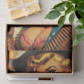 ヴィンテージウエスタン女性のカーボーイピン留め 薄葉紙 (ギフト)