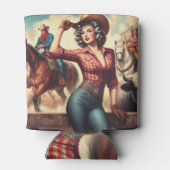 ヴィンテージウエスタン女性のカーボーイ 缶クーラー (裏面)