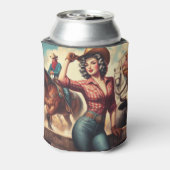 ヴィンテージウエスタン女性のカーボーイ 缶クーラー (缶裏面)