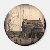 ヴィンテージウエスタン素朴ファームバーンカントリーウェディング マグネット (正面)